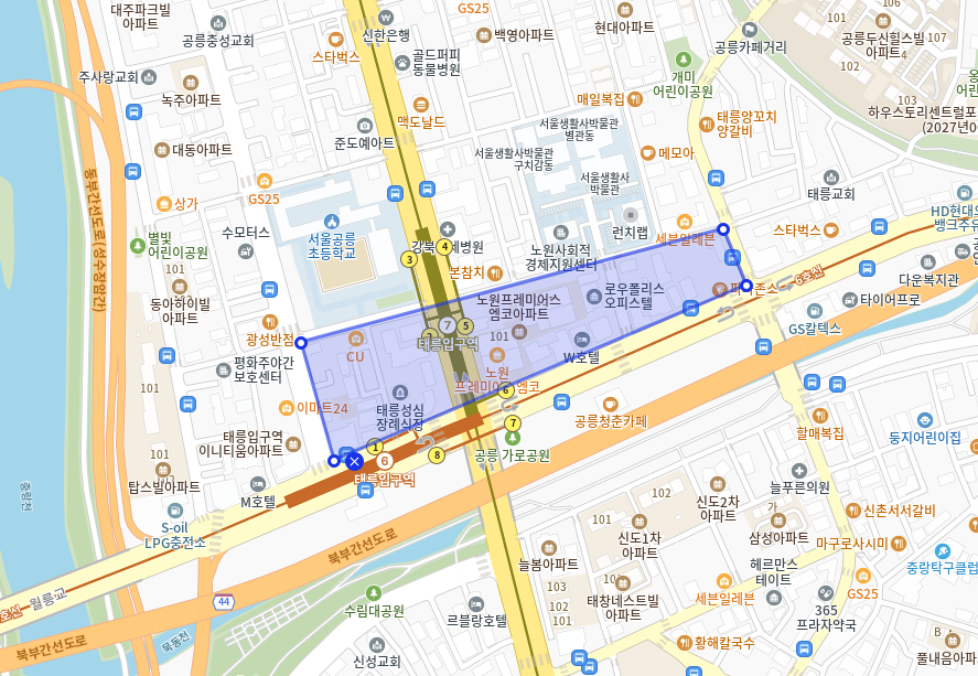 지구단위계획 대상지는 태릉365 데이케어센터부터 방병원, 프레미어스엠코를 포함해 공릉동 구길까지 이어지는 3만5733㎡ 규모다.