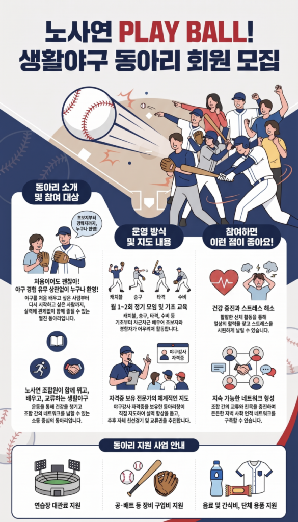 생활야구 동아리 회원 모집