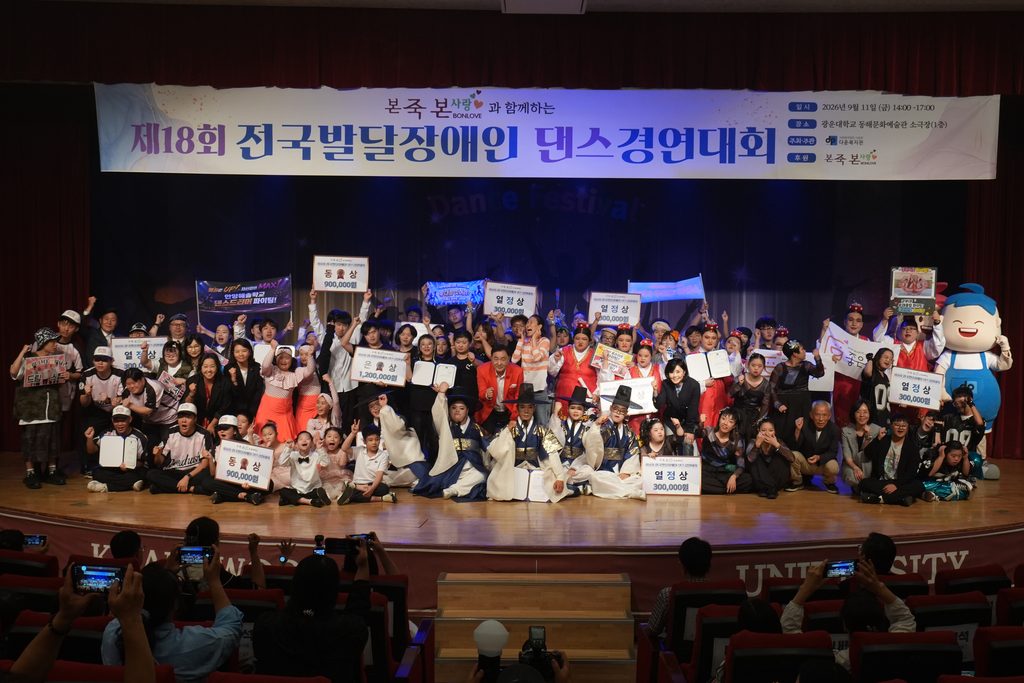 다운복지관, 제 18회 전국발달장애인 댄스경연대회 단체 사진