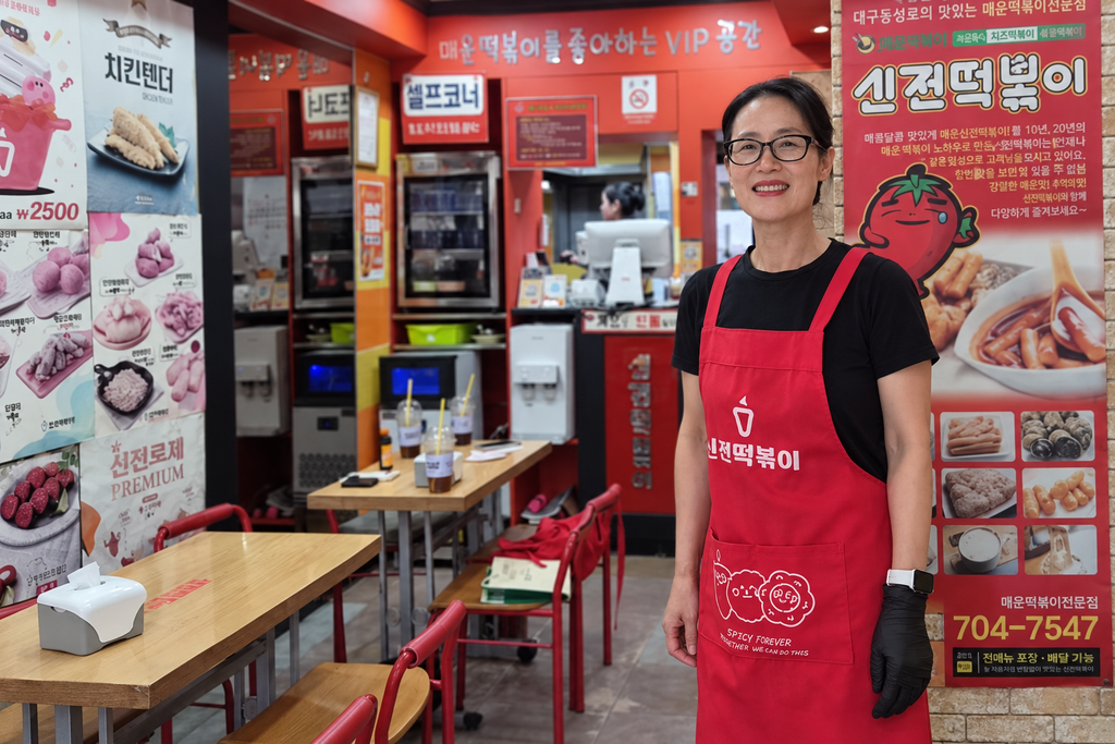 <사진 설명>이날 인터뷰에서 김도연 상인회장은 아무리 장사를 열심히 해도 배달앱 수수료를 다 빼고 나면 남는 게 없다며 이에 대한 대책이 시급하다고 강조했다.
